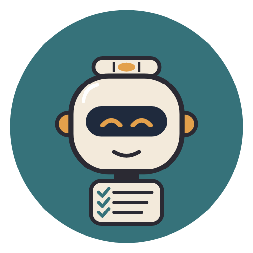 Protocol, the tidy cream robot with a spirit level on its head